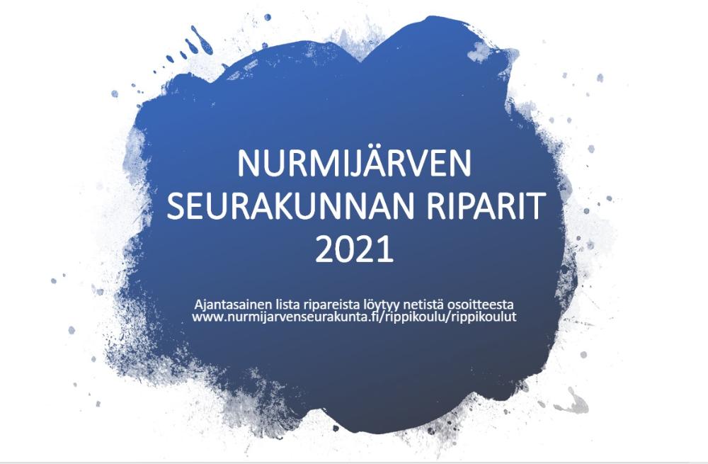Kuvassa teksti Nurmijärven seurakunnan riparit 2021
