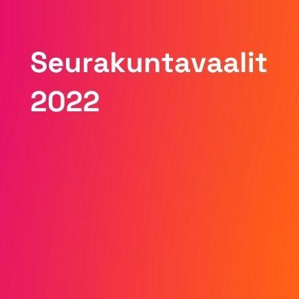Punaoranssilla pohjalla valkoinen teksti Seurakuntavaalit 2022.