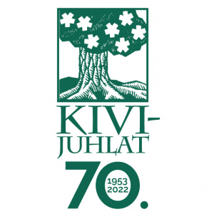 Kivi-juhlien juhlavuoden logo, jossa vihreällä vanha tammi, jossa 7 tähteä, sekä alla 