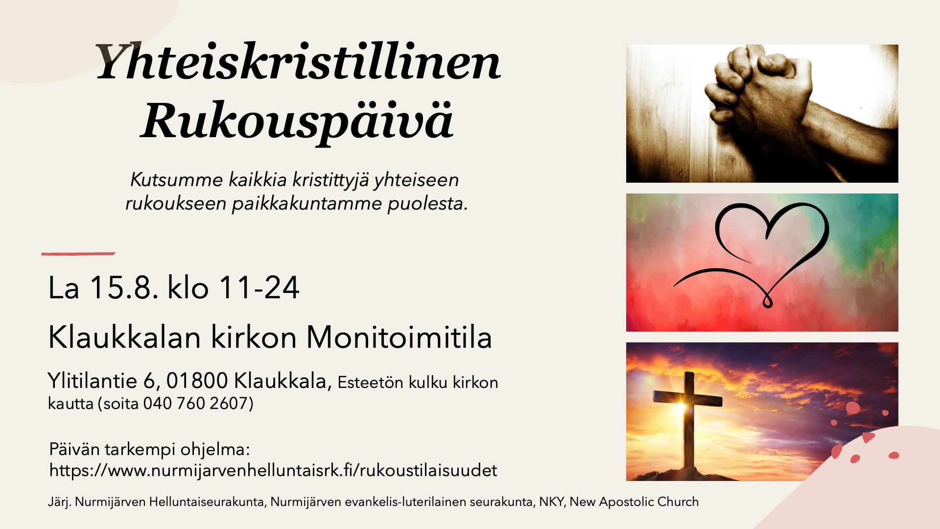 Kristittyjen yhteinen rukouspäivä, rukoilevat kädet