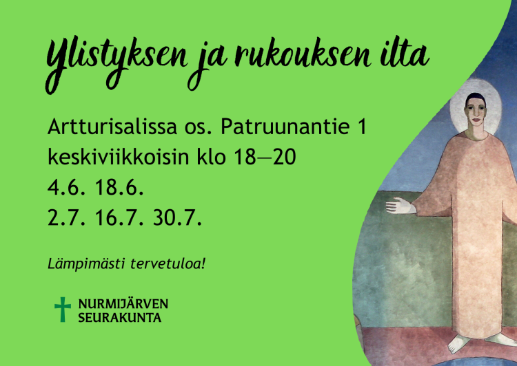 Ylistyksen- ja rukouksen ilta Artturi-salissa Kesän rukousillat Artturisalissa